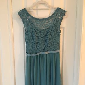 Teal Blue Short Lace Dress